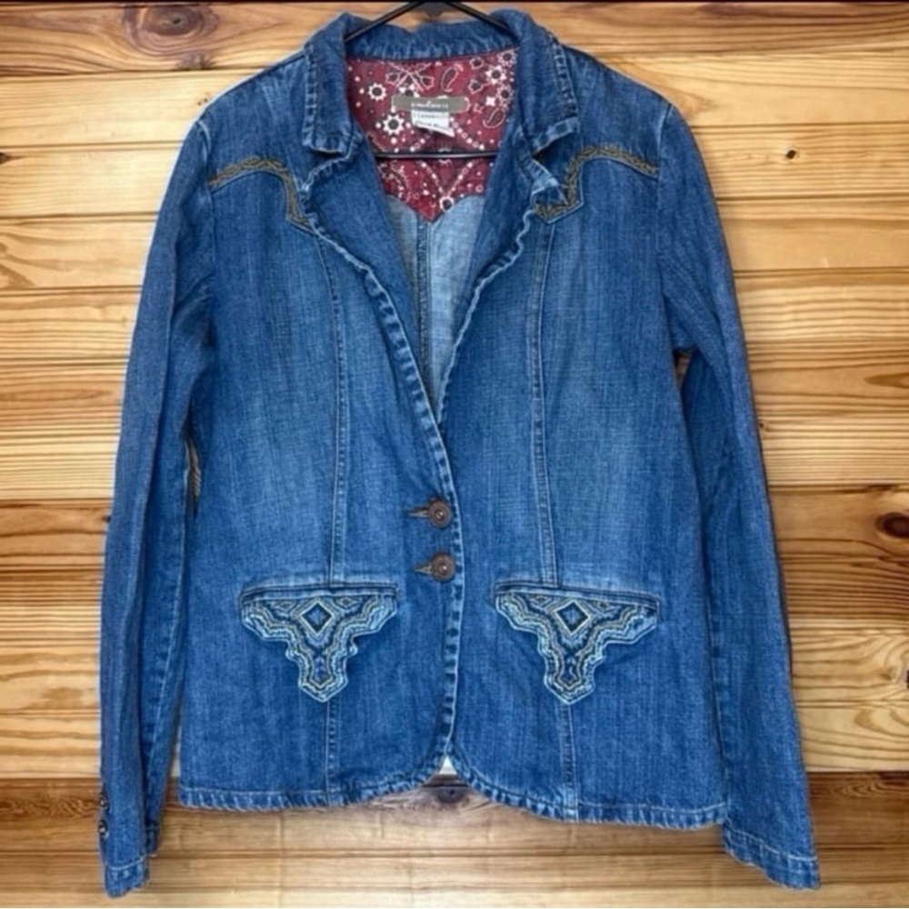 Y2K Z. Cavaricci vintage denim western embroidered jacket extra large